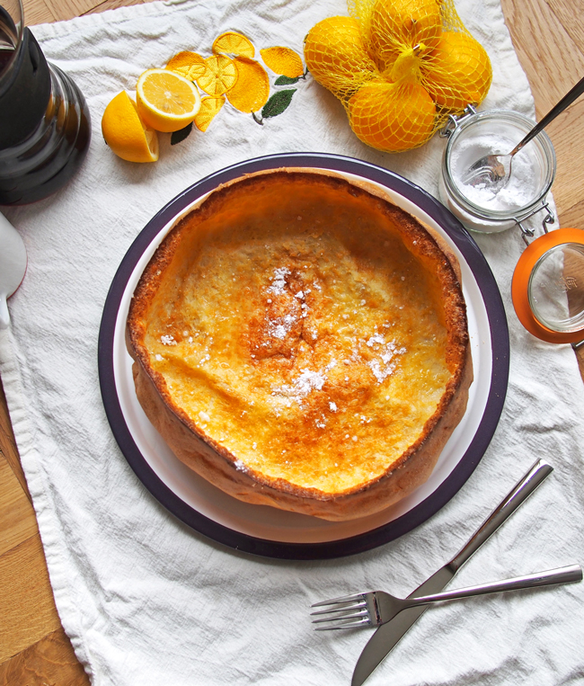 German Pancake with Lemon and Powdered Sugar | the Worktop