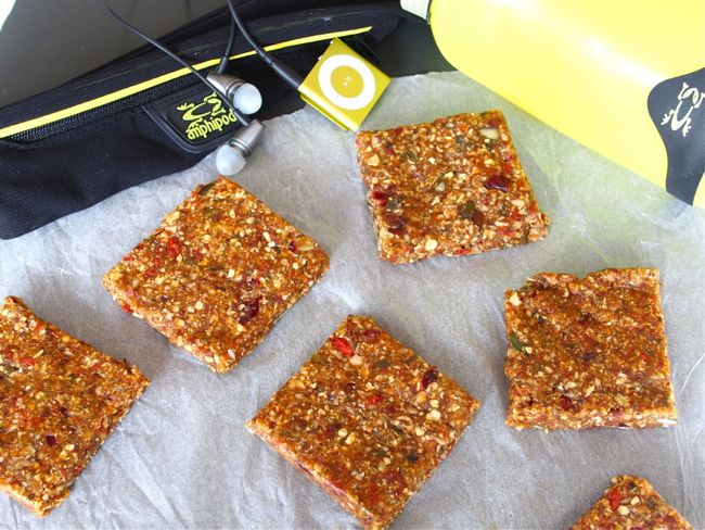 Raw Vegan Energy Bars with Goji Berries and Oats (Vegan, GF)