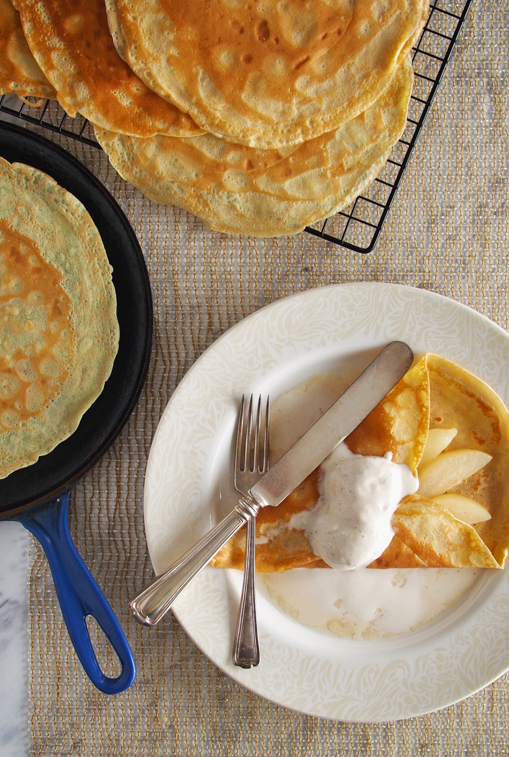 Champagne Pear Crepes