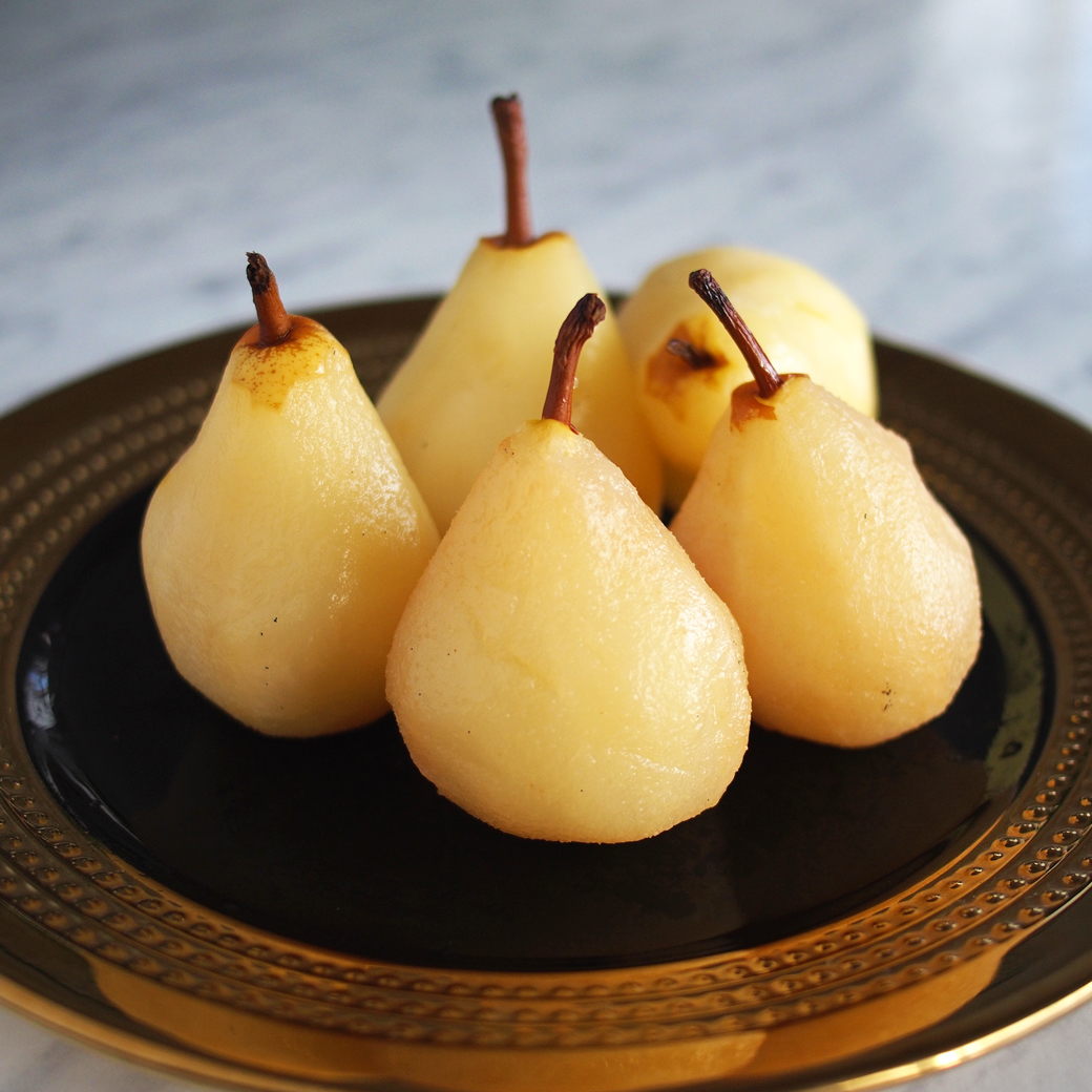 Champagne Poached Pears