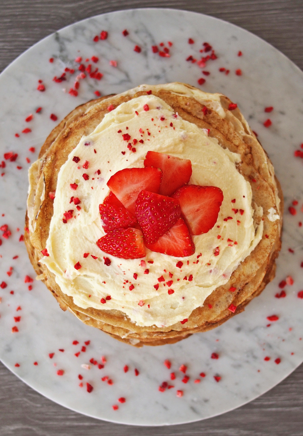 Strawberries and Cream Crepe Cake