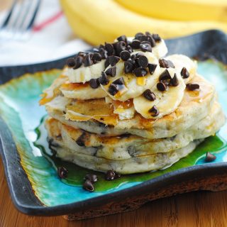 Banana Chocolate Chip Vegan Pancakes