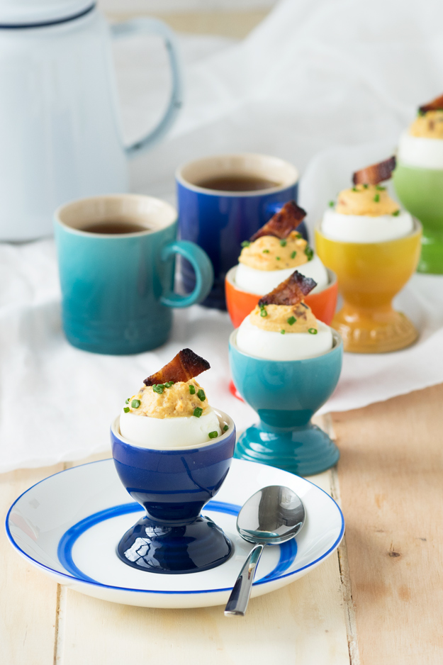 Bacon Deviled Eggs for Breakfast | The Worktop #breakfast #brunch #eggs