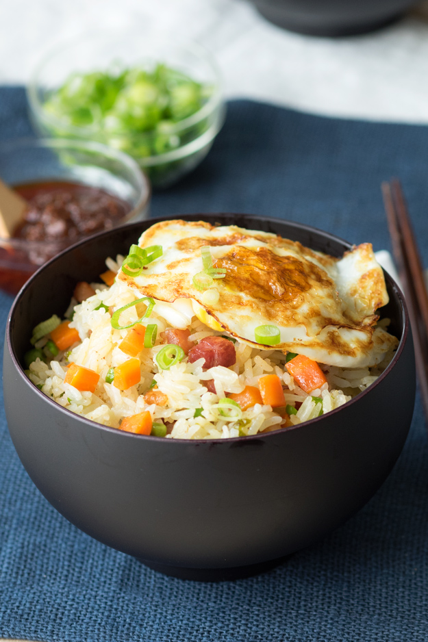 Pancetta Fried Rice is perfect for a savory brunch! Top it with a fried or runny egg | The Worktop