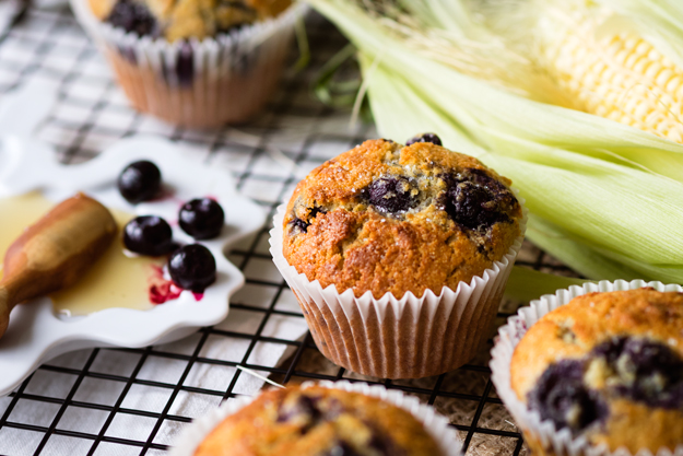Blueberry Cornbread Muffins with a touch of honey - Thanksgiving Breakfast Ideas | The Worktop