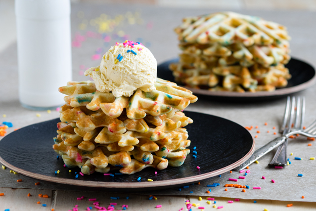 Birthday Breakfast Idea - Funfetti Waffles | The Worktop