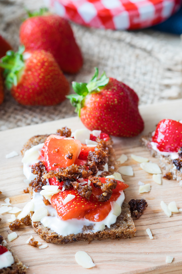 Strawberries and Granola Open Faced Sandwich | The Worktop
