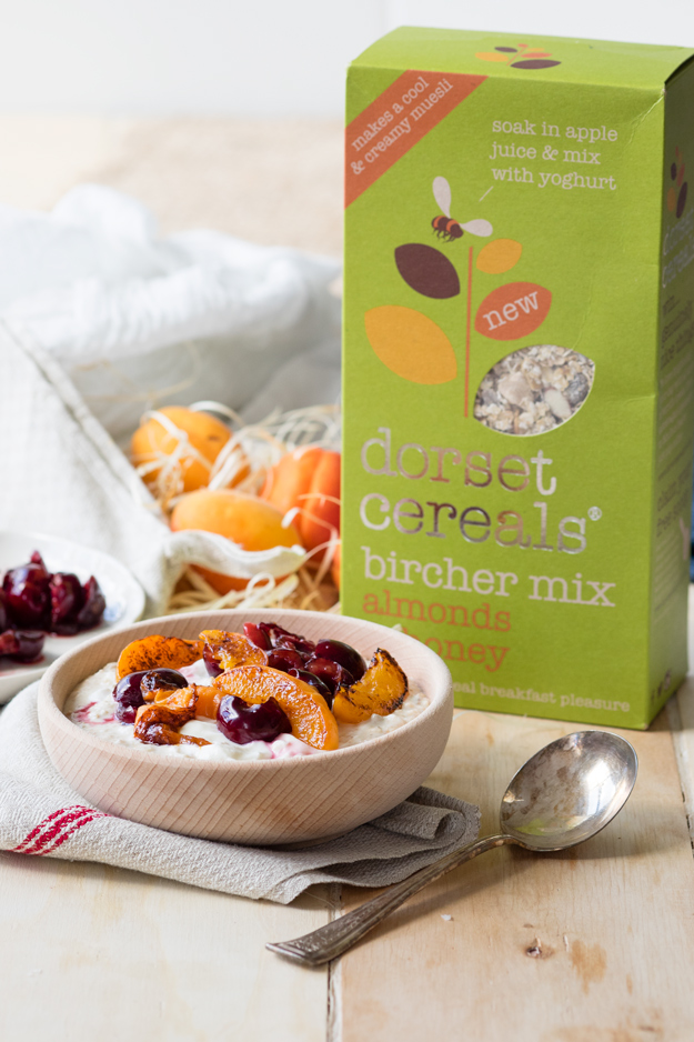Smashed Cherries and Olive Oil Apricots on Bircher Muesli | The Worktop