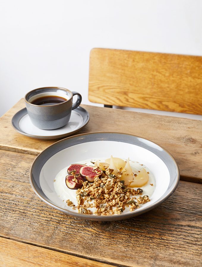 Yogurt Breakfast Bowl with Poached Pears and Salted Caramel | The Worktop