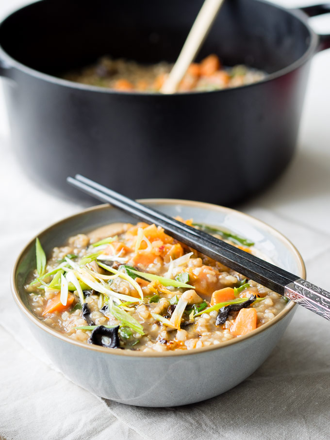 Vegetarian Congee Recipe with Brown Rice | The Worktop