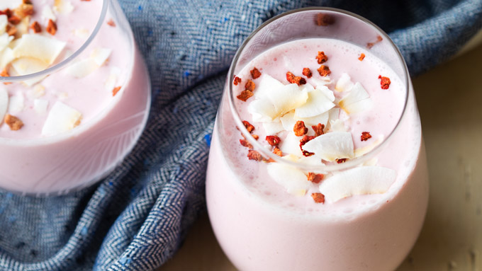 Strawberry and Rose Lassi with Coconut Yogurt (Vegan) | The Worktop