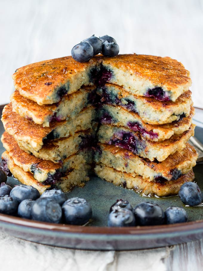 Stack of Healthy Vegan Oatmeal Pancakes | The Worktop