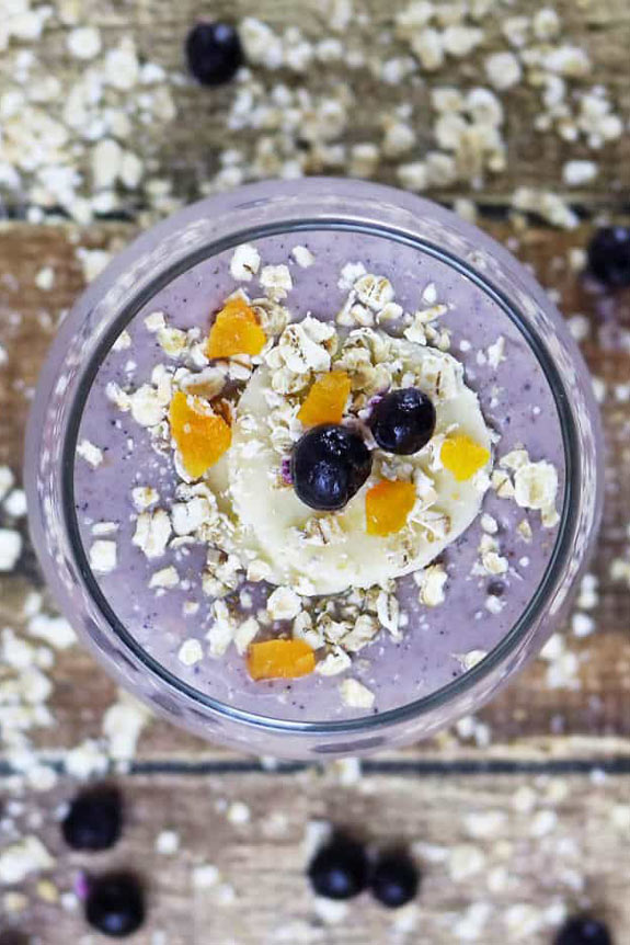 Oatmeal Blueberry Breakfast Smoothie | Healthy Fruit Smoothies for Breakfast | The Worktop