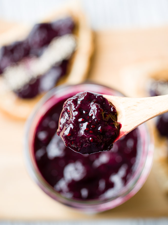 Easy Blueberry Jam - Chia Seeds and Low Sugar | The Worktop