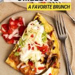 Chicken Fajita Omelette Recipe - with text