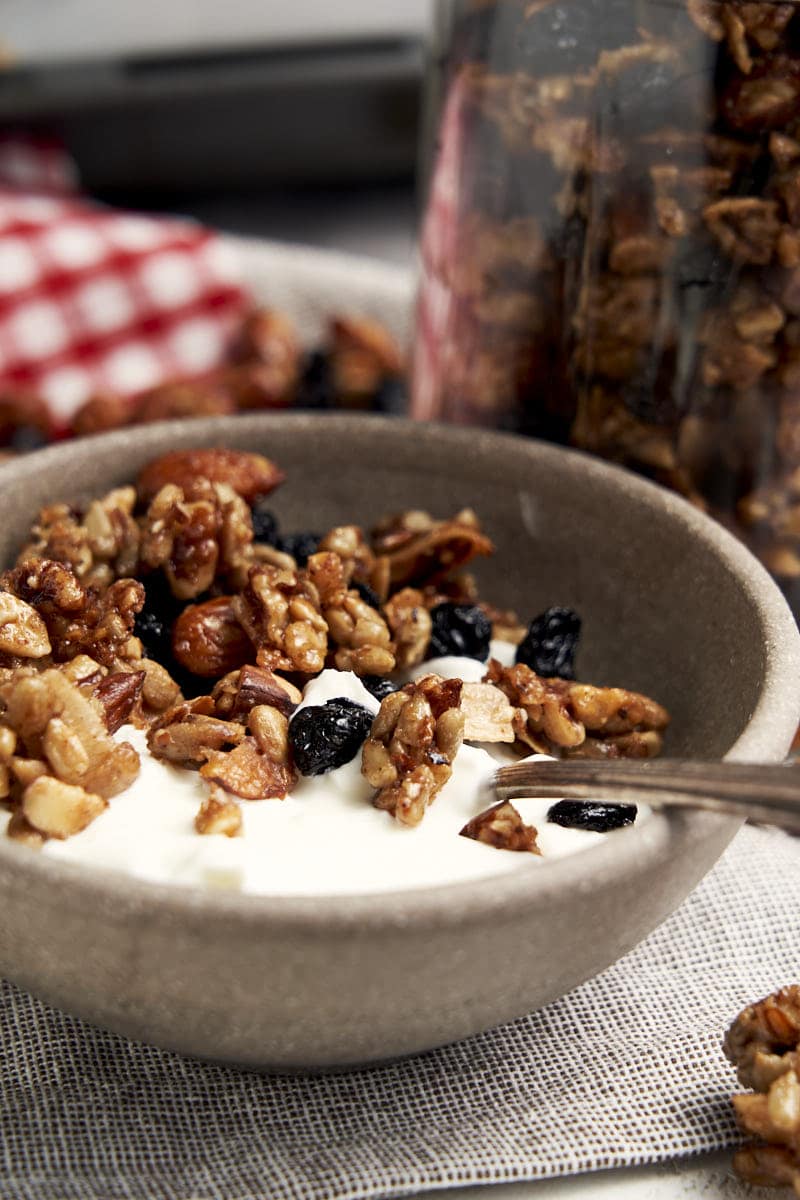 Granola Paleo Recipe - in bowl with yogurt | The Worktop