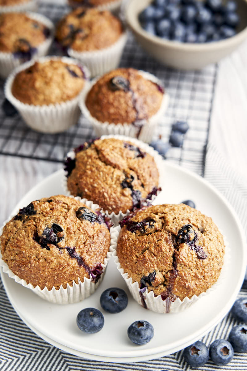 Low Fat Muffin with Banana and Blueberries - photo to show muffin texture | The Worktop