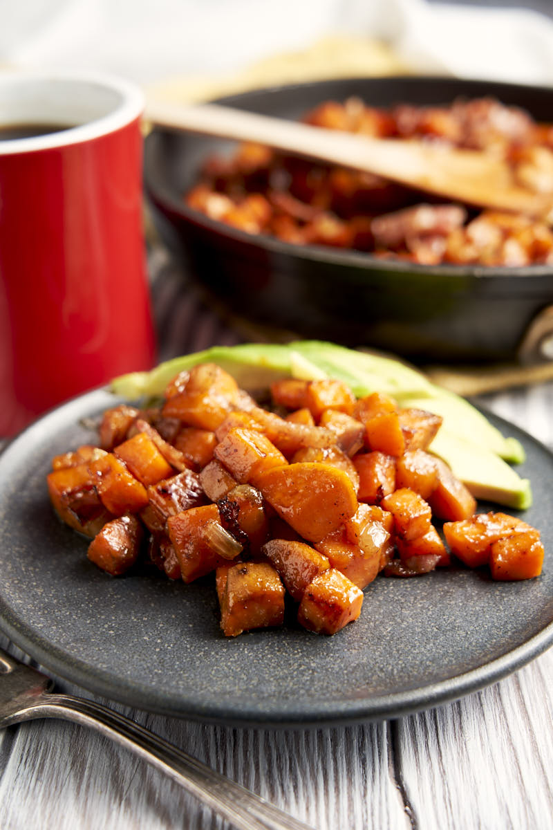 Sweet Potato Bacon Hash - plated for brunch | The Worktop