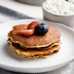 Cottage Cheese Pancakes - Keto, low carb and gluten free recipe - close up of pancake | The Worktop