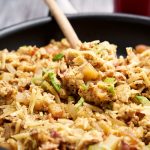 Country Scrambled Eggs - Hearty breakfast being served with wooden spoon | The Worktop