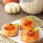 Easy cinnamon roll pumpkins for breakfast on halloween