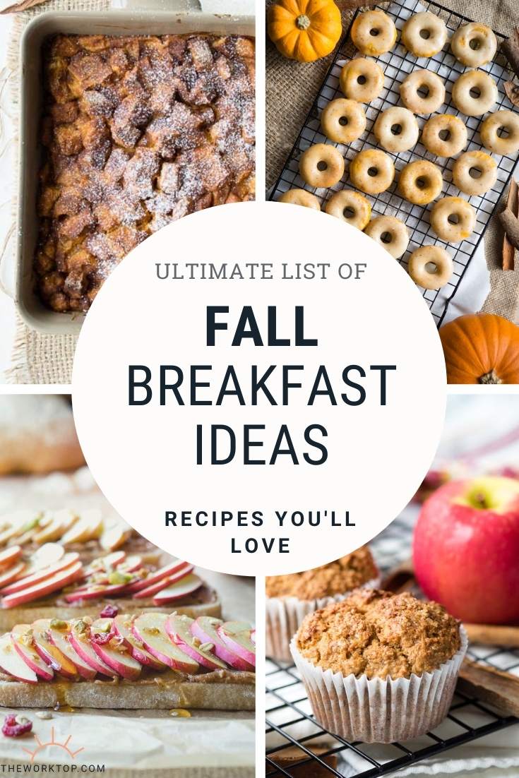 Fall Breakfast Ideas that you'll love! This is the ultimate list of Fall breakfasts. Collage with fall breakfast ideas.