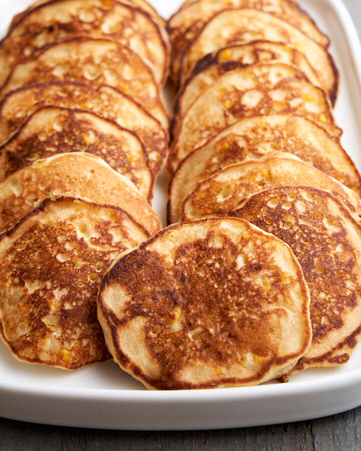 corn pancakes made with canned cream corn
